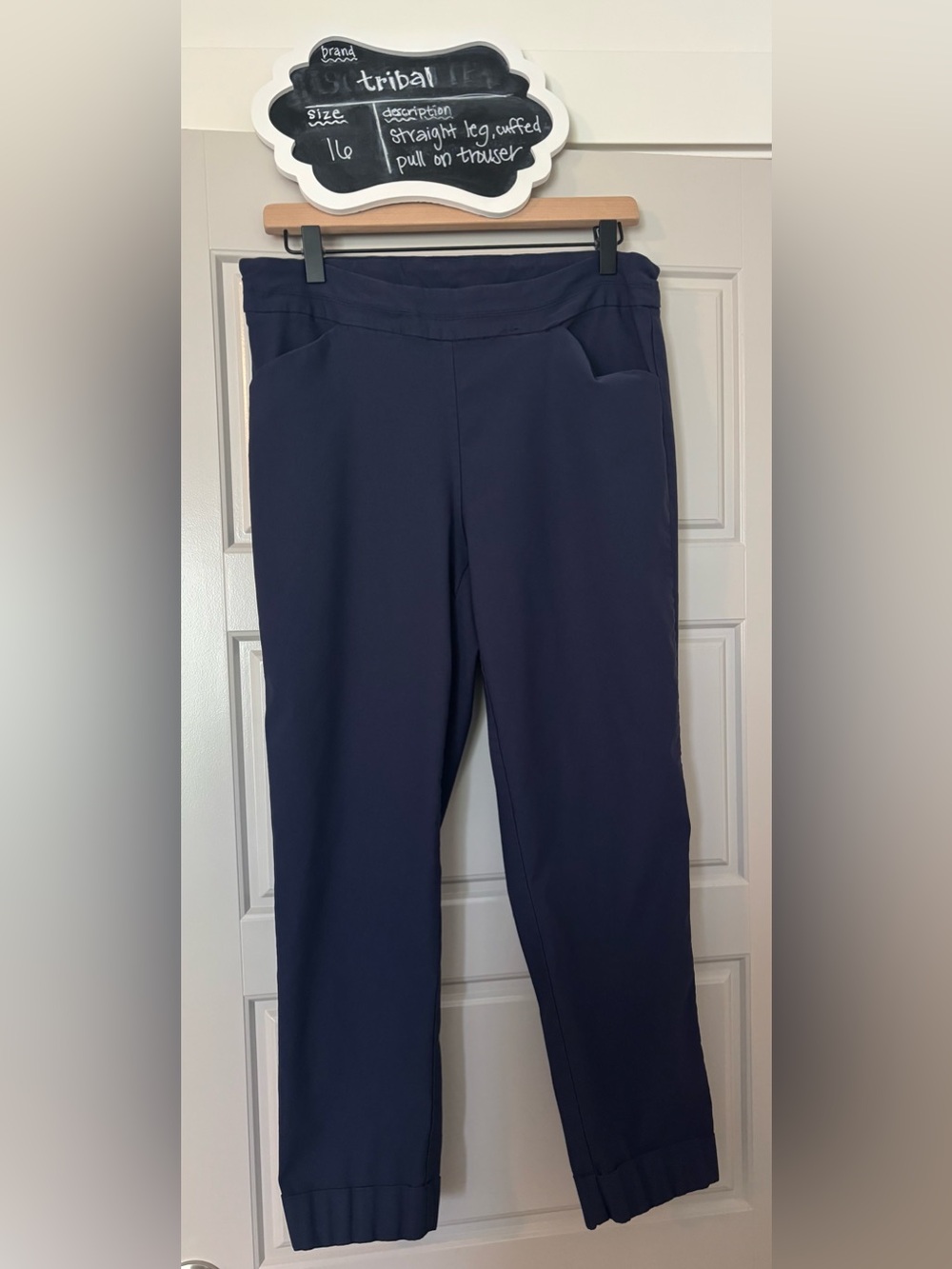 Tribal Straight-Leg Pants in Navy Blue